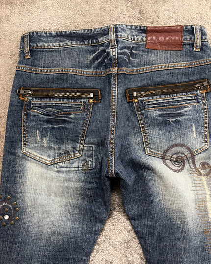 GLOBAL WORK "STUD PATCH" DENIM