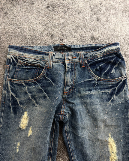 PLACE PLANS "PAINT SCAR" DENIM (S-M)