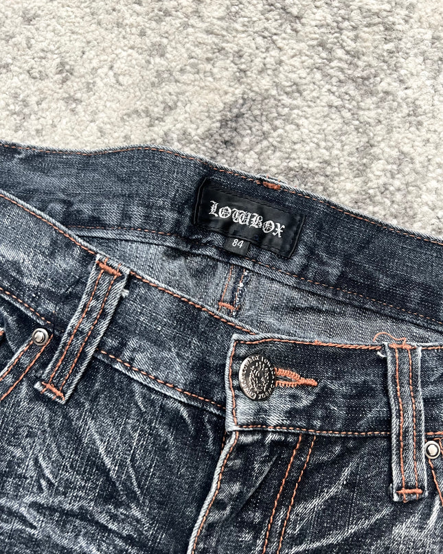 LOWBOX FLARE SPLATTER DENIM