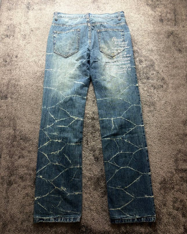 NYLAUS "SCRIPTED INDIGO" DENIM