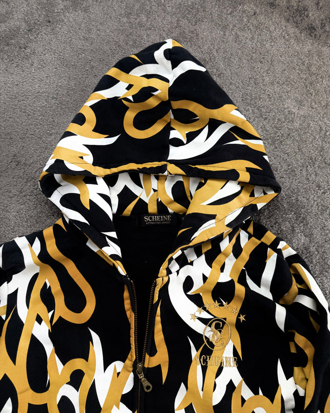 SCHEINE "TRIBAL FLAME" ZIP HOODIE (M)