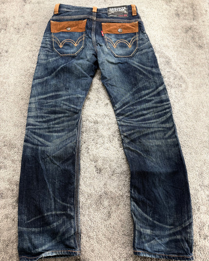 EDWIN "SUNBURST FADE LEATHER" DENIM (M)
