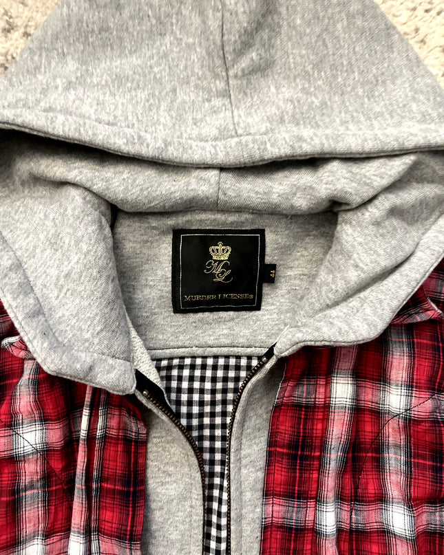MURDER LICENSE FLANNEL HOODIE