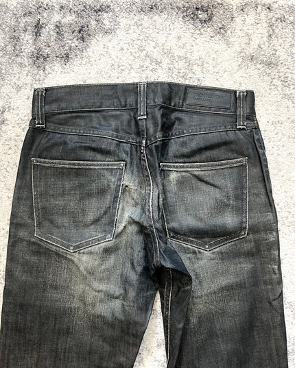 BACKNUMBER BLACK GREEN DENIM 
