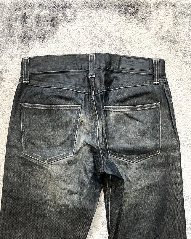 BACKNUMBER BLACK GREEN DENIM 
