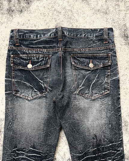 LOWBOX FLARE SPLATTER DENIM