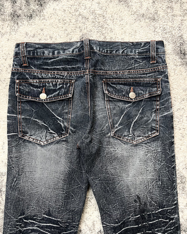 LOWBOX FLARE SPLATTER DENIM