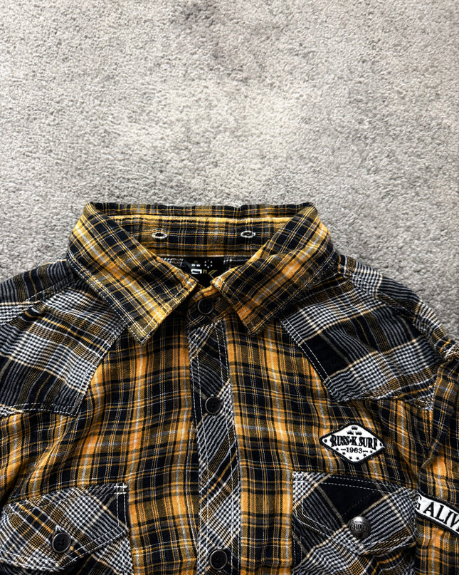 RUSS K "PATCHWORK GRUNGE" FLANNEL (M-L)