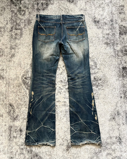 FUGA DISTRESSED FLARE DENIM