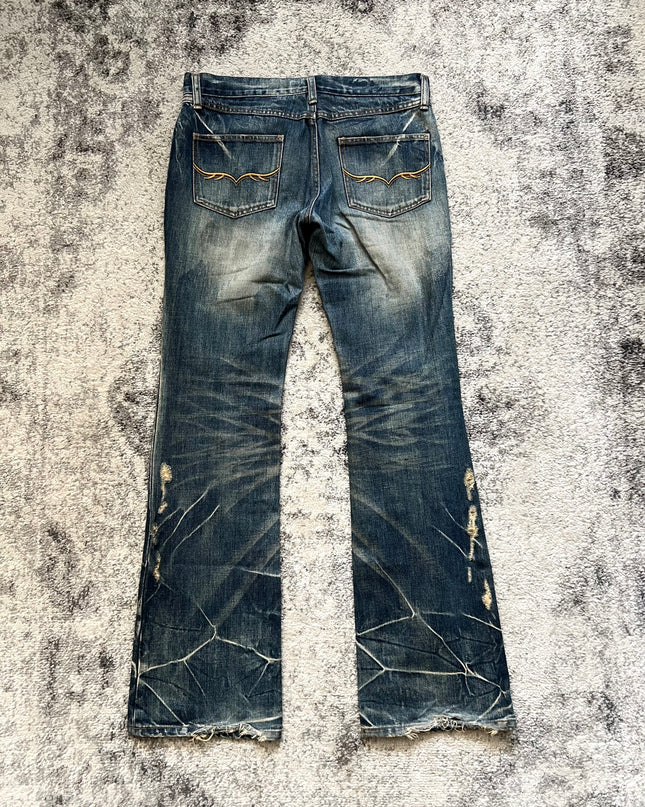 FUGA DISTRESSED FLARE DENIM