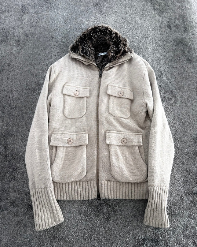 HOUSE OF BLUES "FUR LINED" KNIT HOODIE (M)
