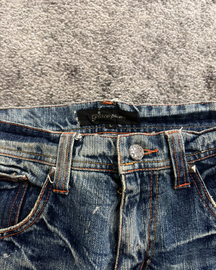 PLACE PLANS "PAINT SCAR" DENIM (S-M)