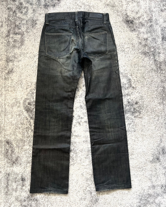 BACKNUMBER BLACK GREEN DENIM 