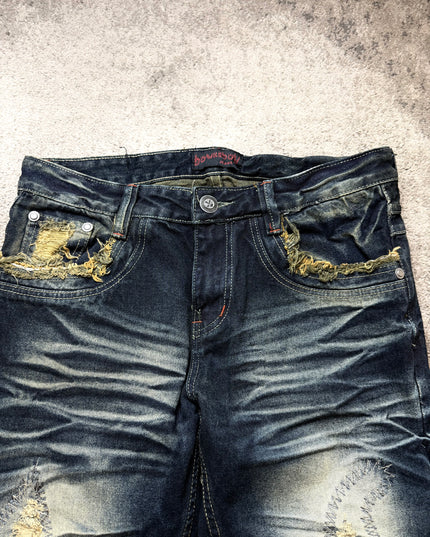 DOWKEOOW "DESTROYED INDIGO" DENIM