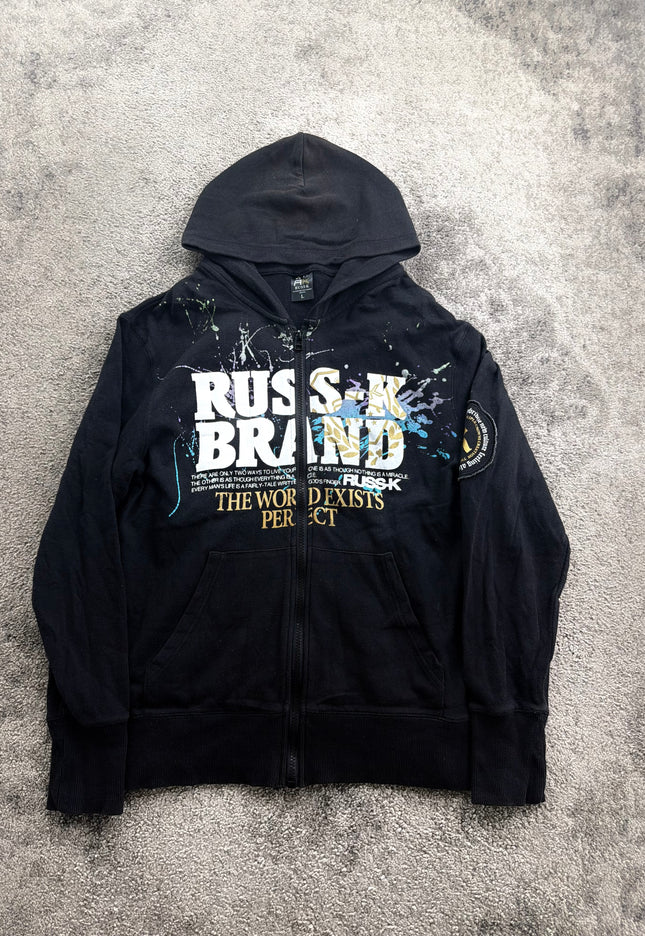 RUSS K "WORLD EXISTS" ZIP HOODIE (M)