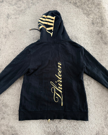 THIRTEEN JAPAN "XIII GOLD SCRIPT" ZIP HOODIE (S-M)