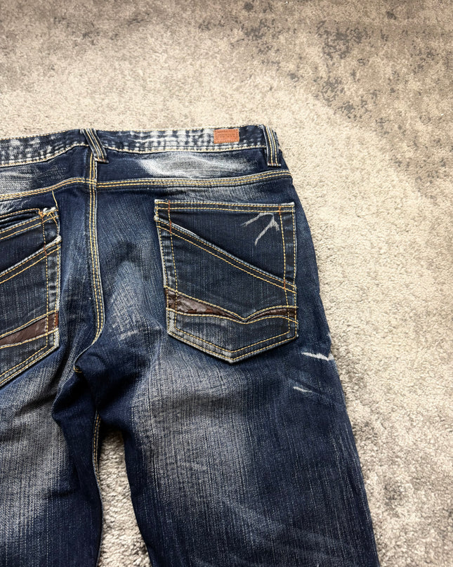 NICOLE CLUB "DISTRESSED FLARE" DENIM (M)