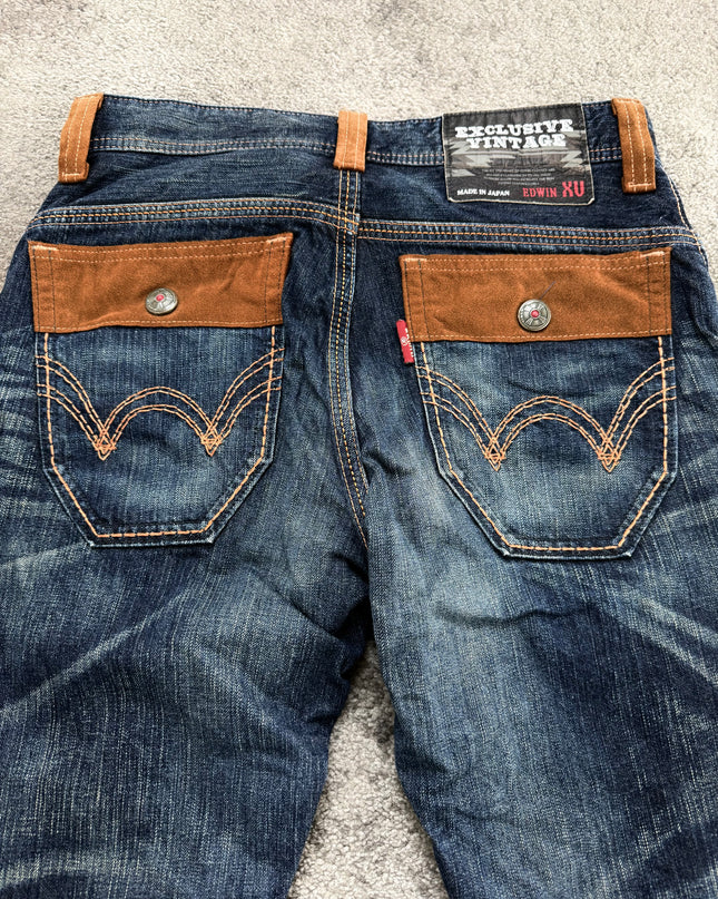 EDWIN "SUNBURST FADE LEATHER" DENIM (M)