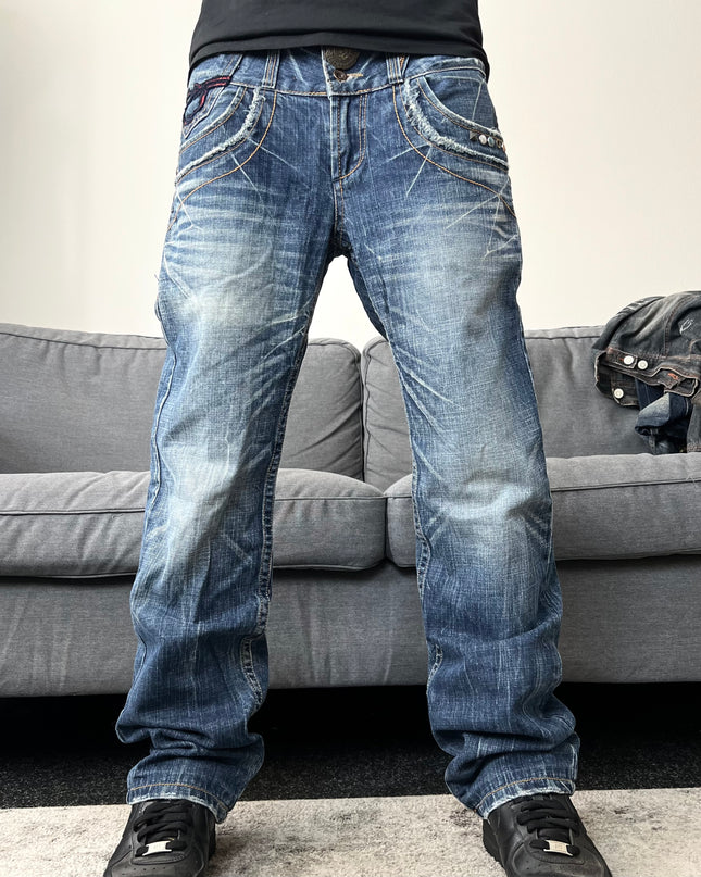 RED PEPPER WHISKERED GLAM JEANS