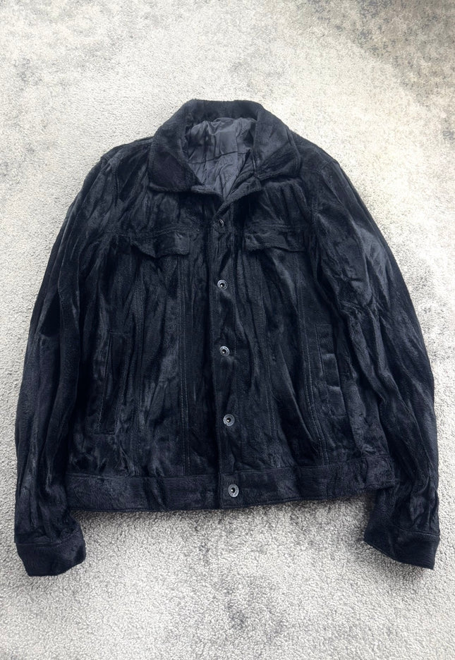 SEMANTIC DESIGN "BLACK MIRAGE" VELVET JACKET (S)