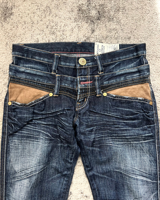 AVANTGAUGE "SYNTHETIC MEMORY" DOUBLE WAIST DENIM