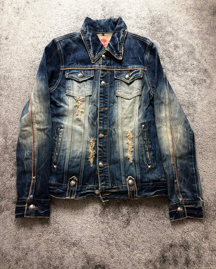 LAGUST "BROKEN INDIGO RITUAL" DENIM JACKET