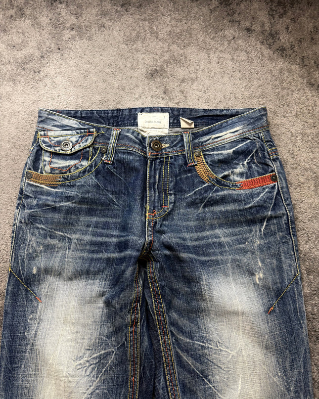 LOLITA "NEON WHISKER FLARE" DENIM