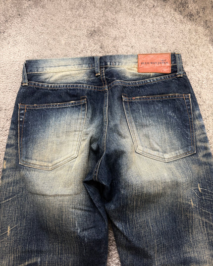 BLUE WAY "SUNFADE WHISKER" DENIM (S)