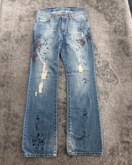 ROYAL BLUE "SAKURA PAINT" DENIM (M)