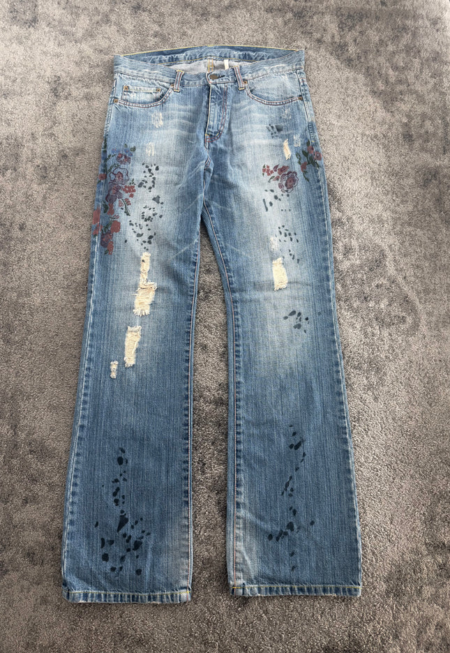 ROYAL BLUE "SAKURA PAINT" DENIM (M)