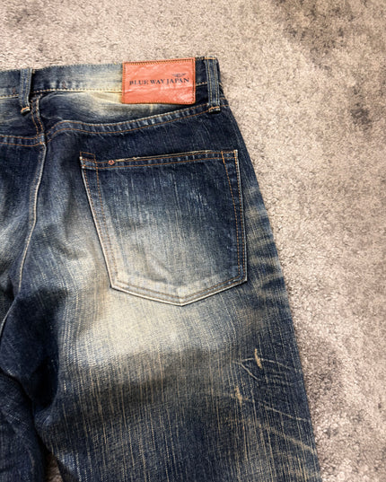 BLUE WAY "SUNFADE WHISKER" DENIM (S)