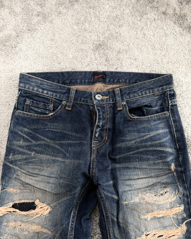 JACKROSE "HEAVY DISTRESS FADE" DENIM (S-M)