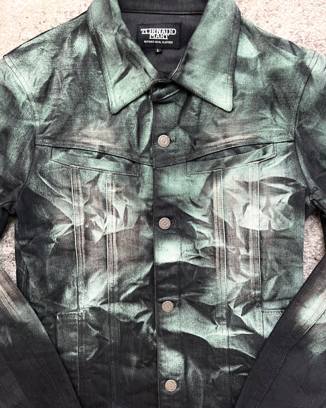 TORNADO MART "CRUSHED EMERALD" DENIM JACKET
