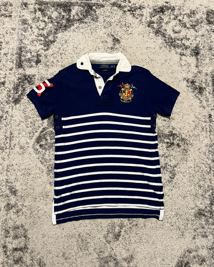 Ralph Lauren Striped Navy Polo