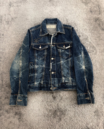 THREE STONES "SCAR STUD" DENIM JACKET (S-M)