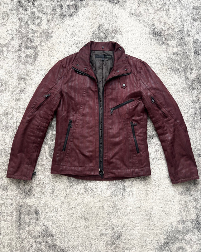 KEY SUEDE BIKER JACKET RED