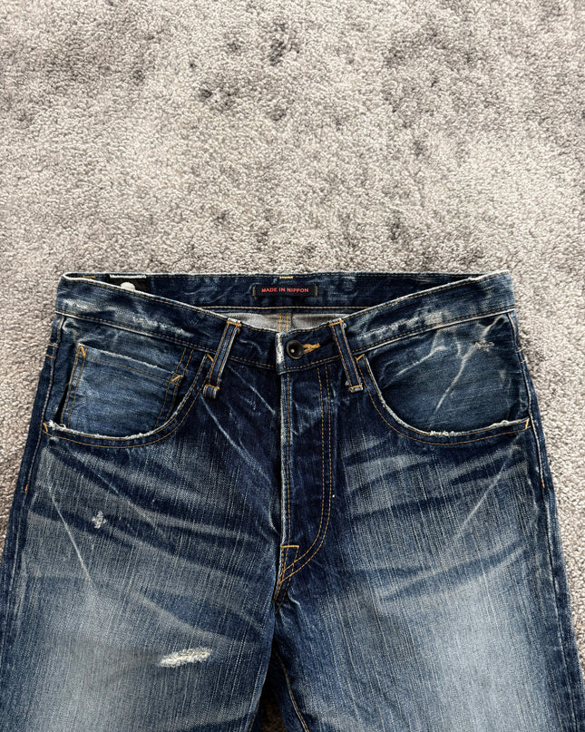 BLUE WAY "CRACKED INDIGO" DENIM (S)