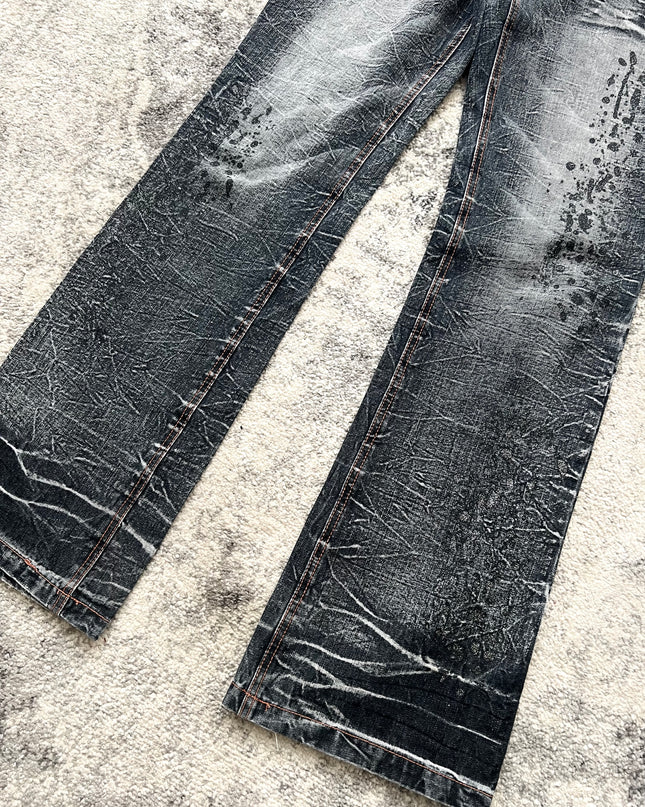 LOWBOX FLARE SPLATTER DENIM