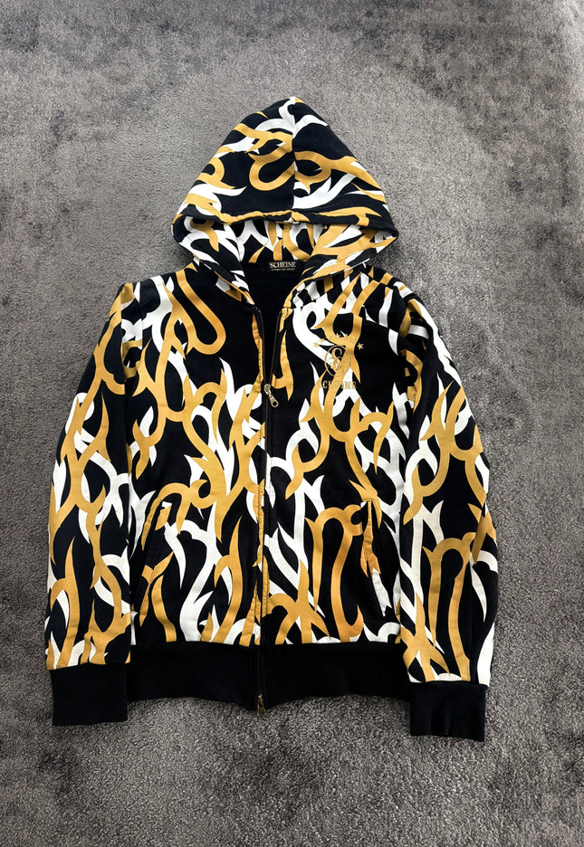 SCHEINE "TRIBAL FLAME" ZIP HOODIE (M)