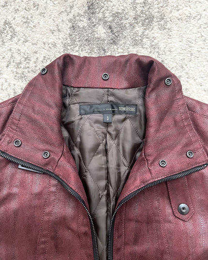 KEY SUEDE BIKER JACKET RED