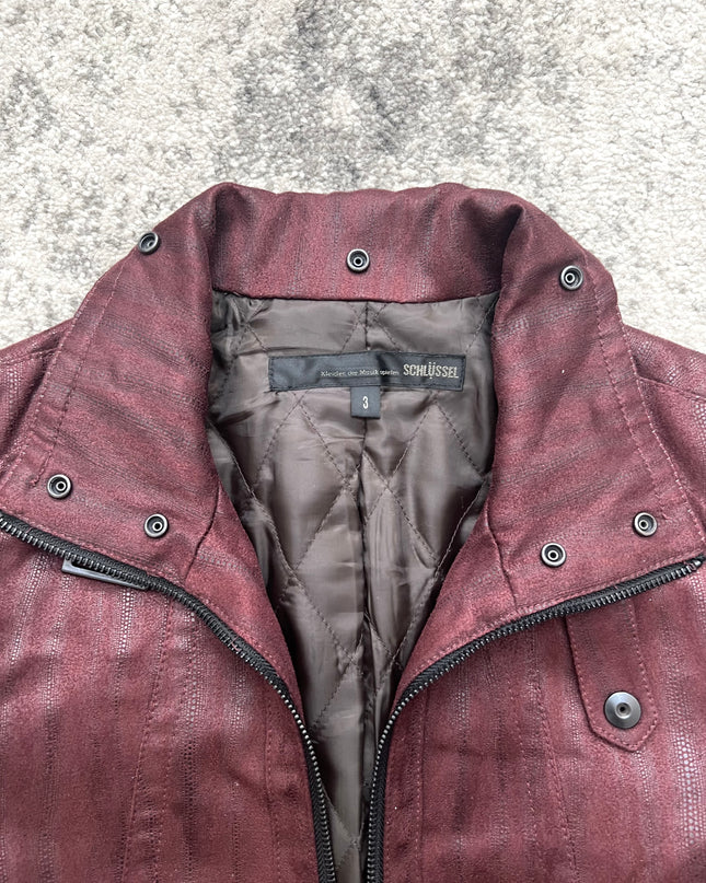 KEY SUEDE BIKER JACKET RED