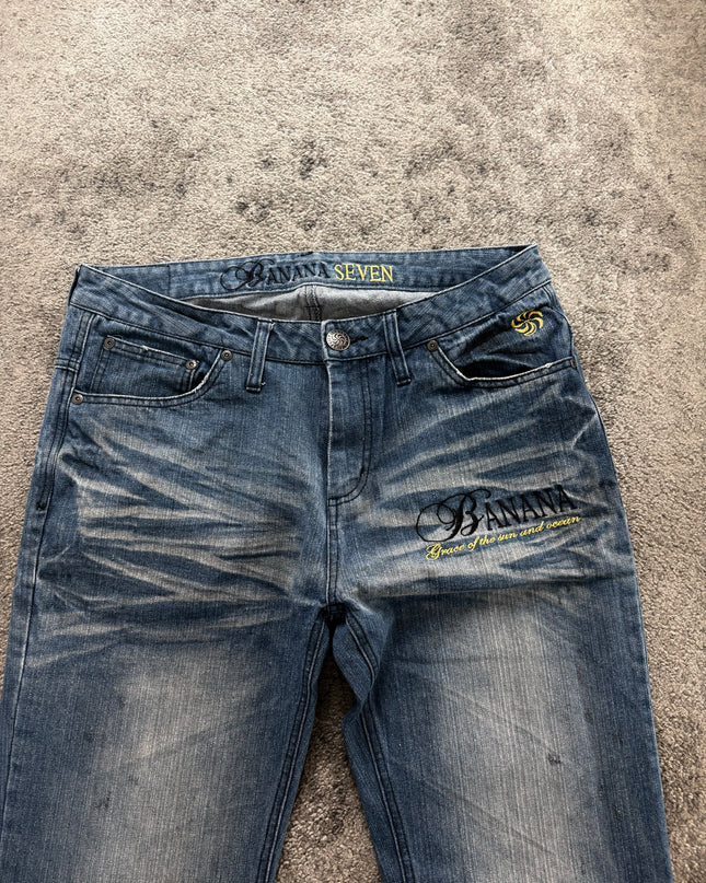 BANANA SEVEN "GHOST FADE SCRIPT" DENIM (L)