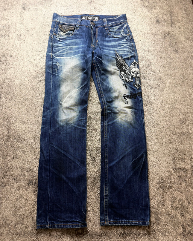 RED PEPPER "WINGED SKULL" DENIM