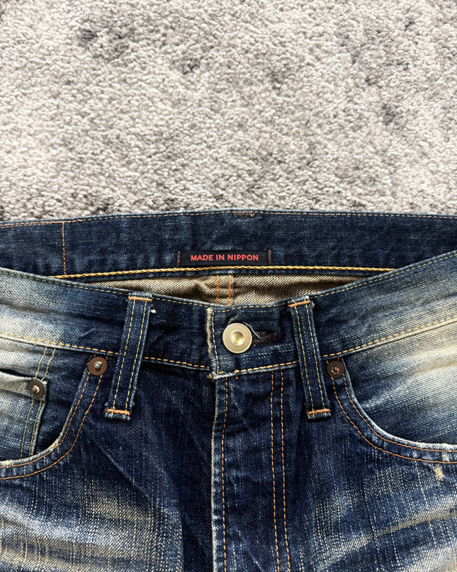 BLUE WAY "SUNFADE WHISKER" DENIM (S)