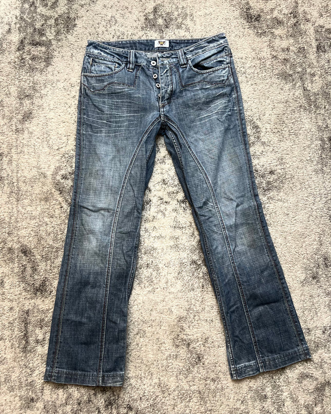ANTIK FLARED CROSS-STITCH DENIM