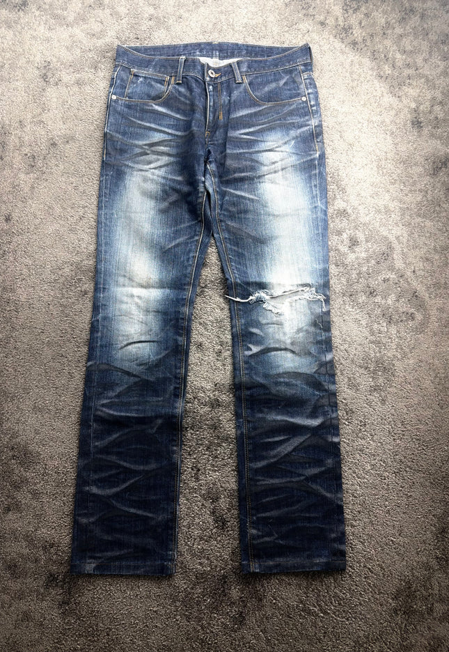 BLACK BARRETT "DISTRESSED WHISKER" DENIM (S)