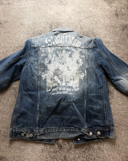 THREE STONES "SKULL FADE" DENIM JACKET (S)