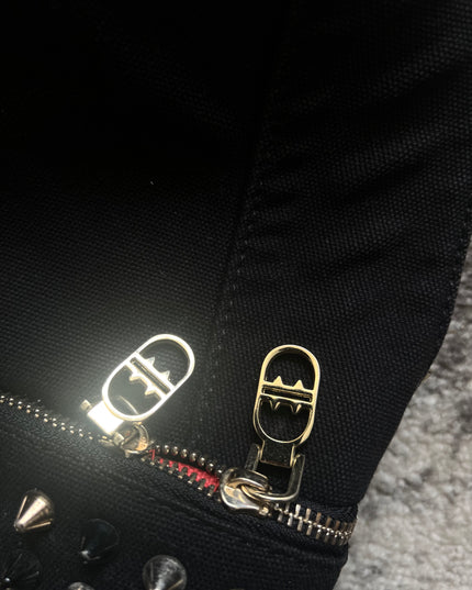 DIAVEL STUDDED GOLD BLACK BACKPACK 