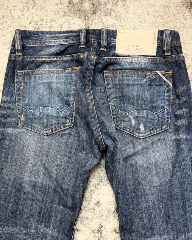 CULT OF INDIVIDUALITY RAW AND RIPPED DENIM