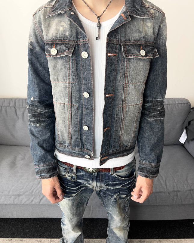 LOWBOX DECONSTRUCTED FADE DENIM JACKET